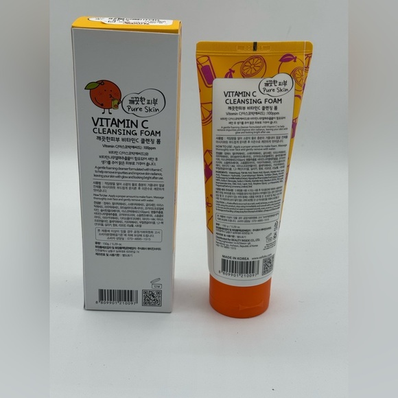 3 Pack Esfolio Vitamin  C, Hydraulic Acid With Peach, Collagen Foaming Cleansers - Picture 3 of 10